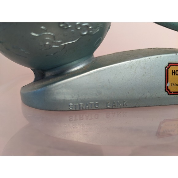 Vintage Strato Bank XU 232 Rocket to Moon Mechanical Coin Bank Federal Tulsa - Picture 4 of 12